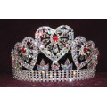 Tiara del corazón del rhinestone